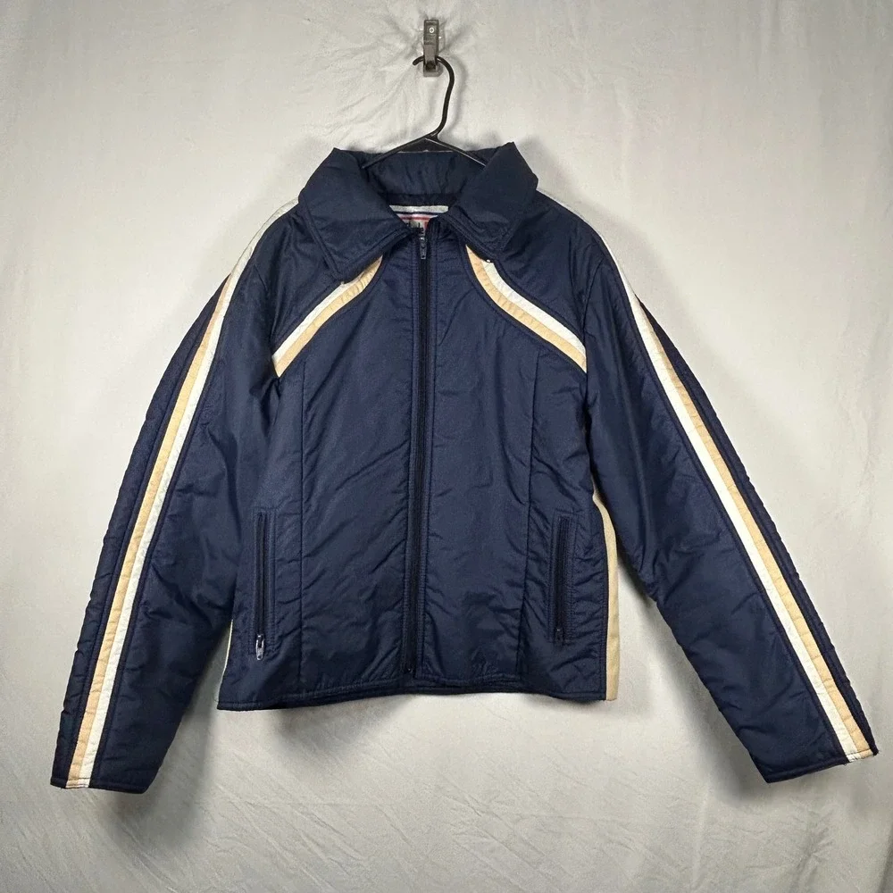 Jean Claude Killy Ski Suit Mens 42 Navy 70s Retro Bibs Jacket Set 3869